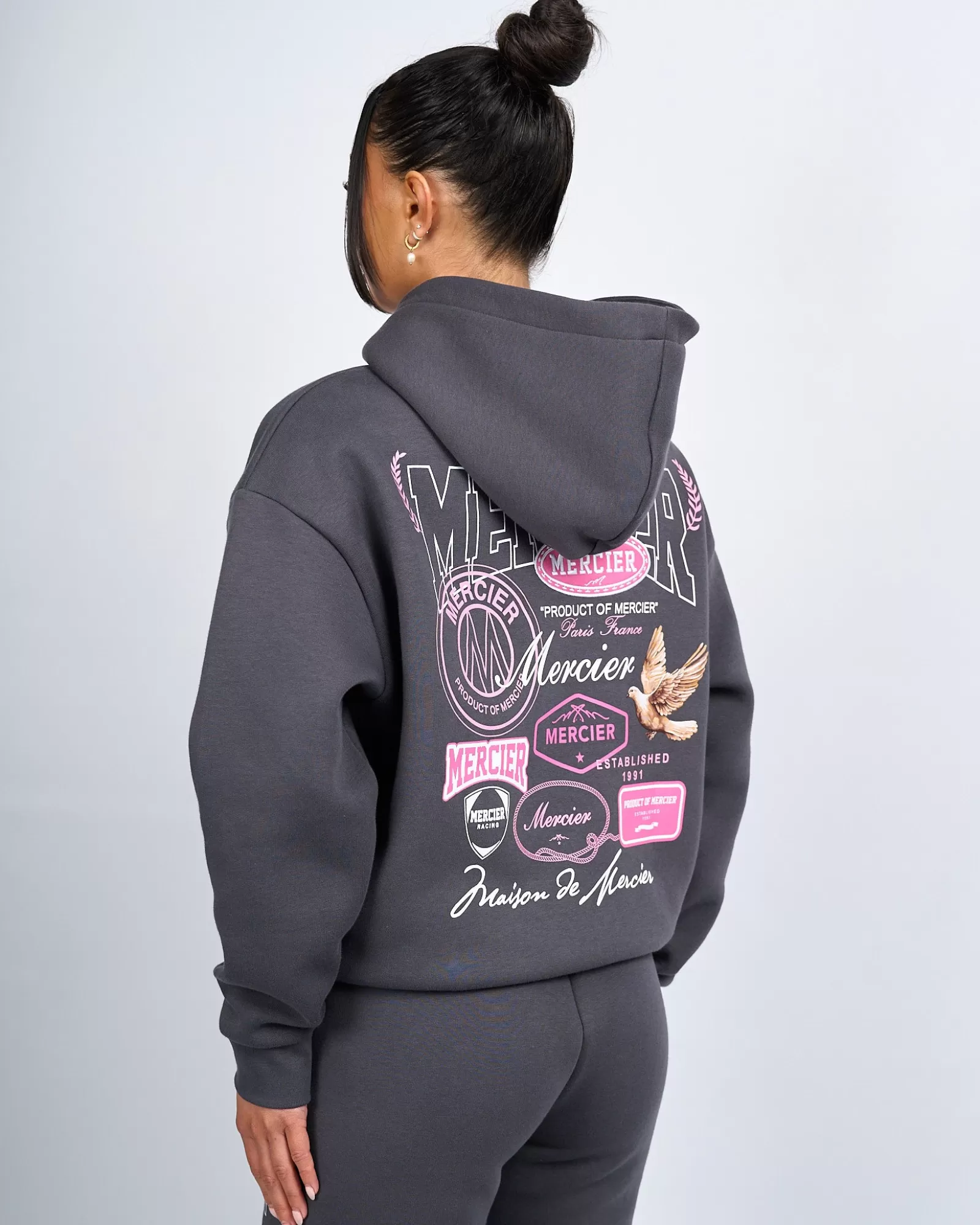 Hoodies Für Damen | Trainingsanzüge Für Damen>Mercier Anthrazit-rosa Multi-Tour-Hoodie für Damen