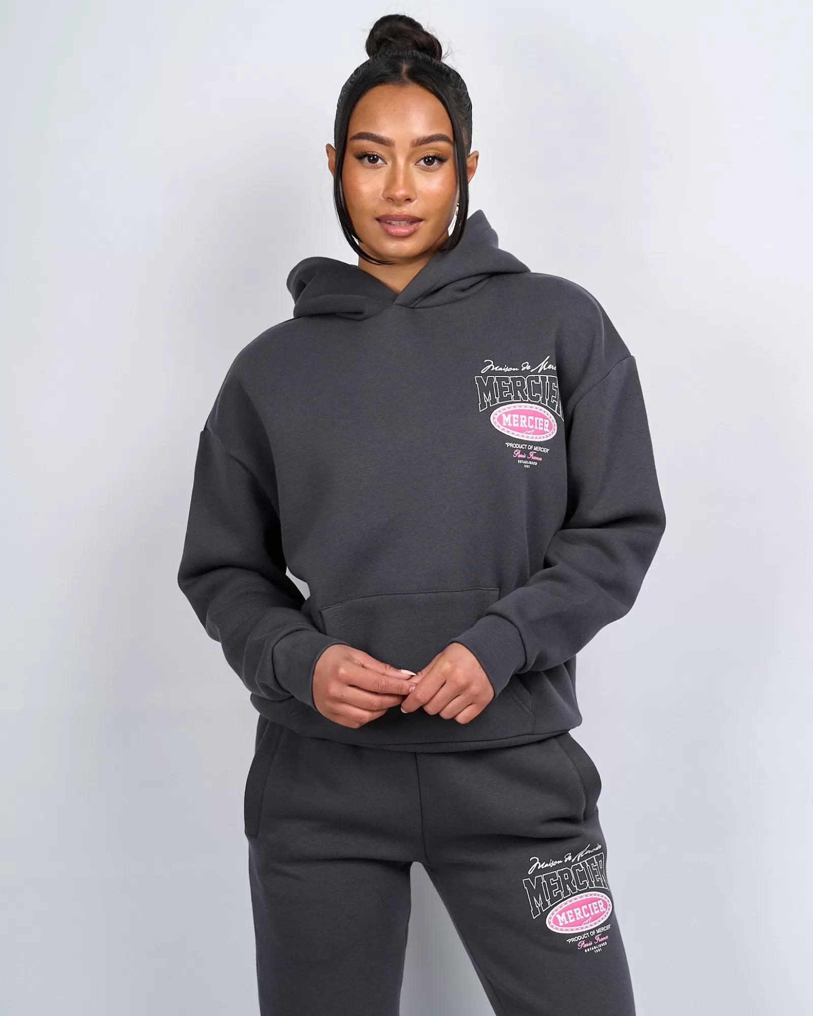 Hoodies Für Damen | Trainingsanzüge Für Damen>Mercier Anthrazit-rosa Multi-Tour-Hoodie für Damen