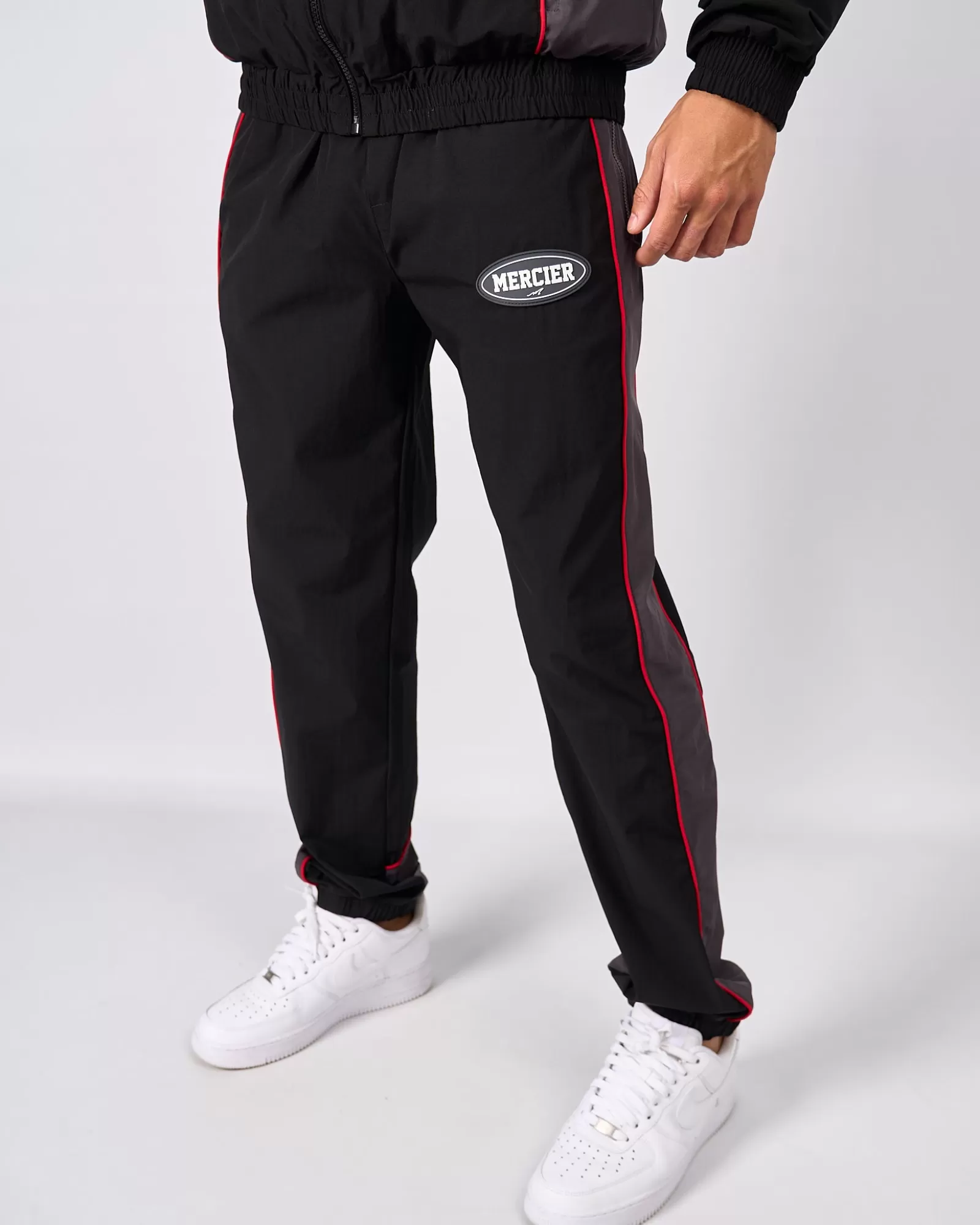 Trainingsanzüge | Windjacken & Cargohosen>Mercier Black Grey Maison Racer Track Pants