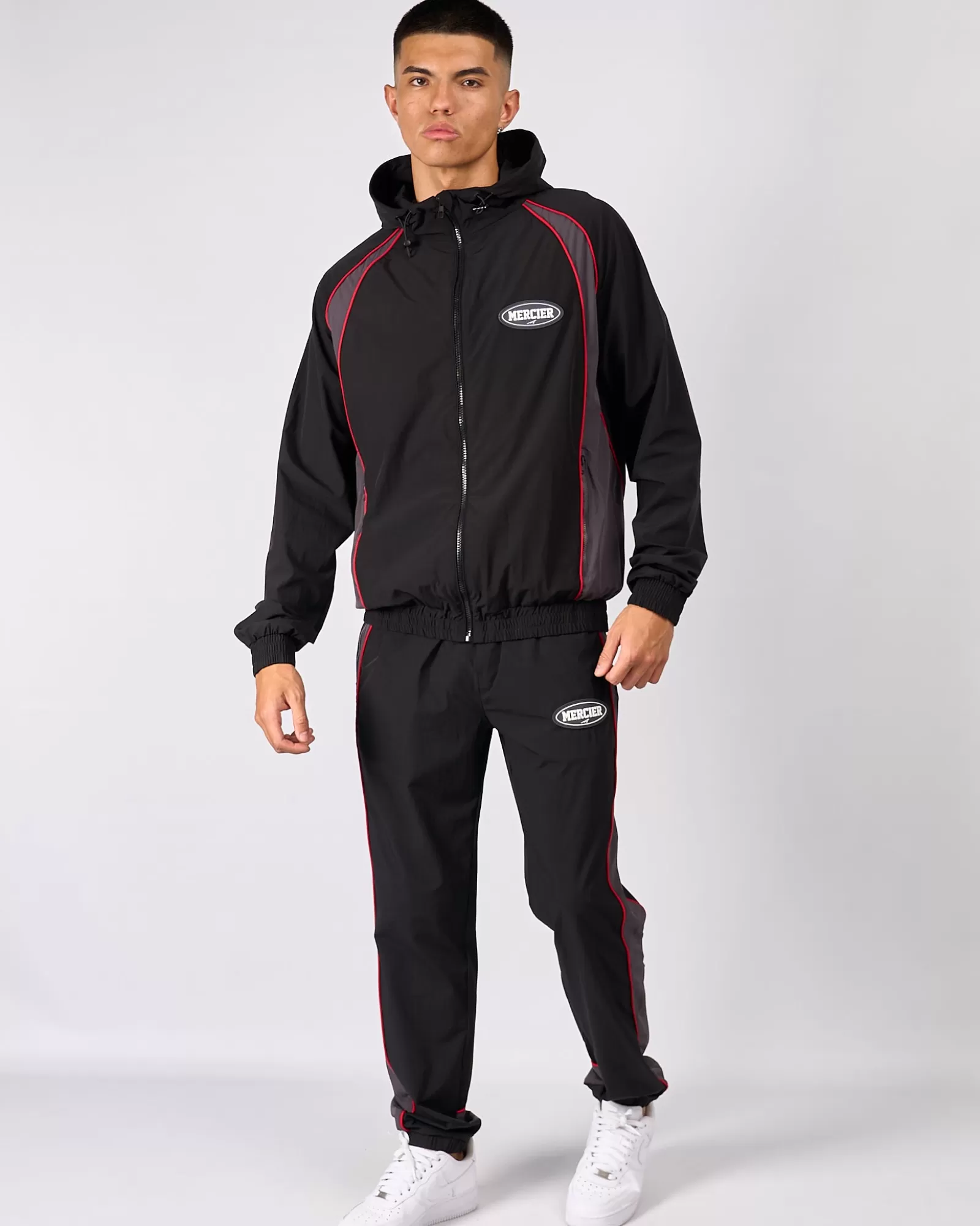 Trainingsanzüge | Windjacken & Cargohosen>Mercier Black Grey Maison Racer Track Pants