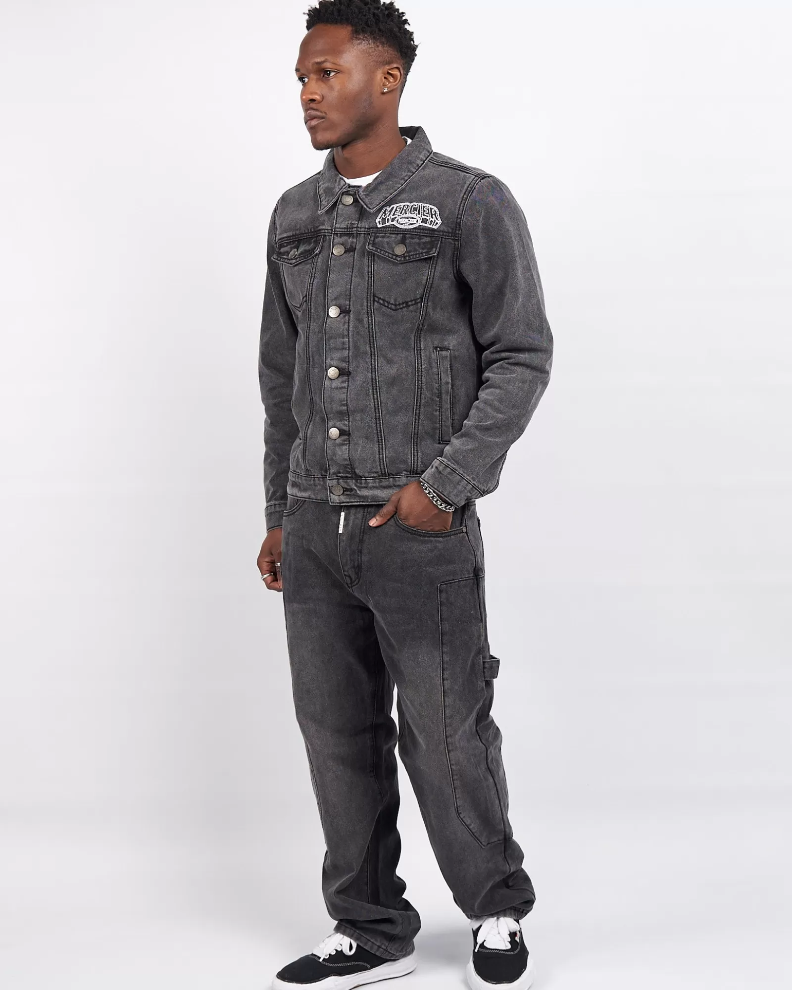 Denim>Mercier Holzkohle Court Jeans jacke