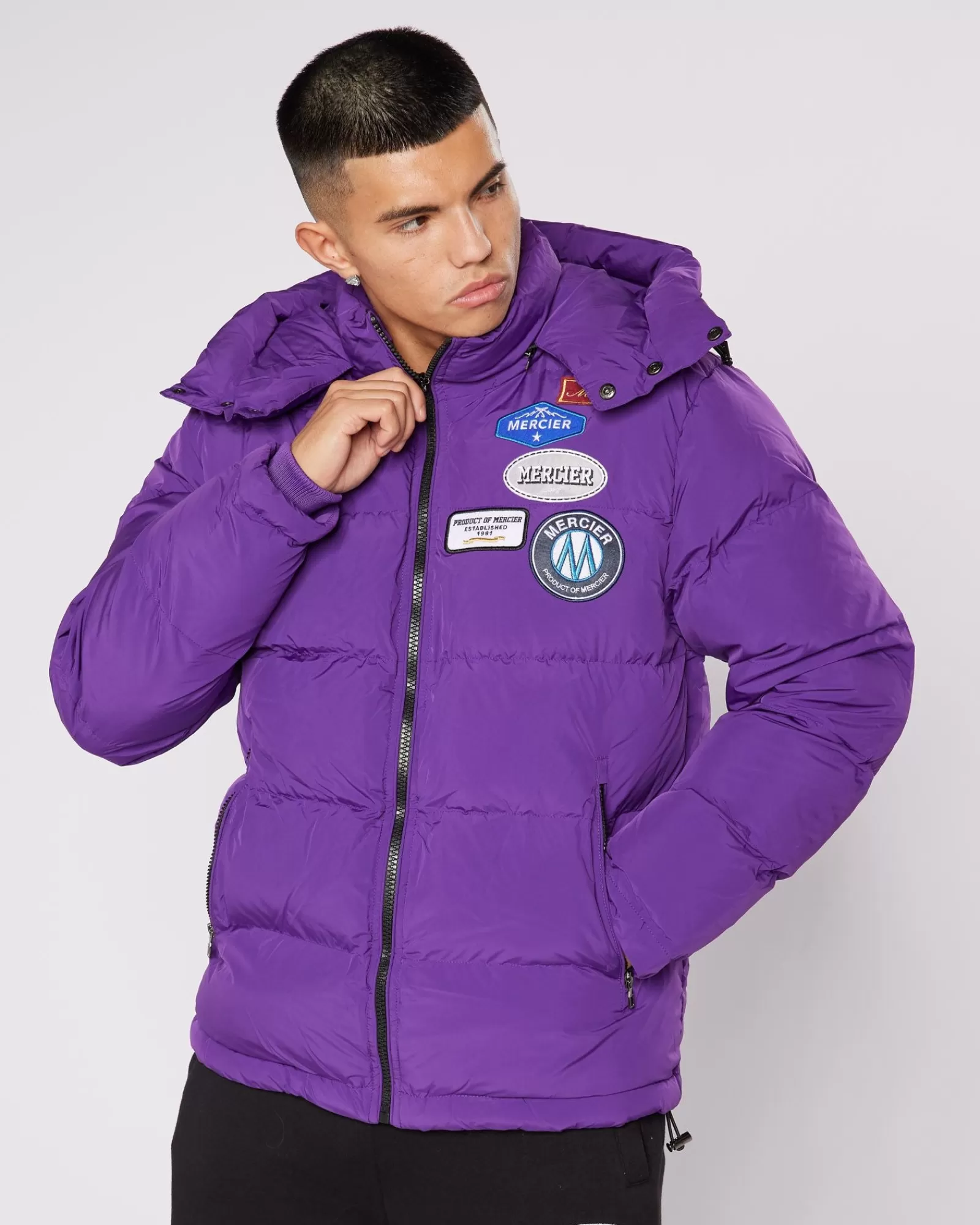 Jacken>Mercier Lila Dunst und Abzeichen Puffer Jacke.