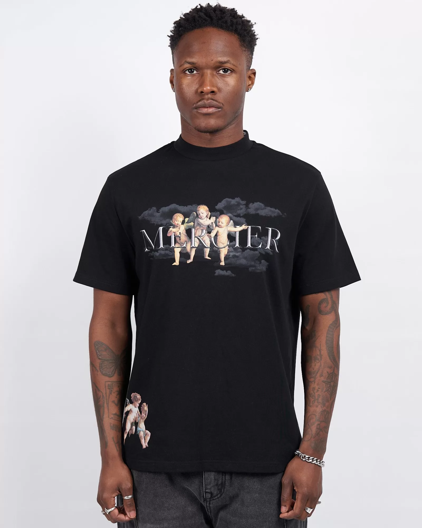 T-shirts>Mercier Schwarz Angelo Entspanntes T-Shirt