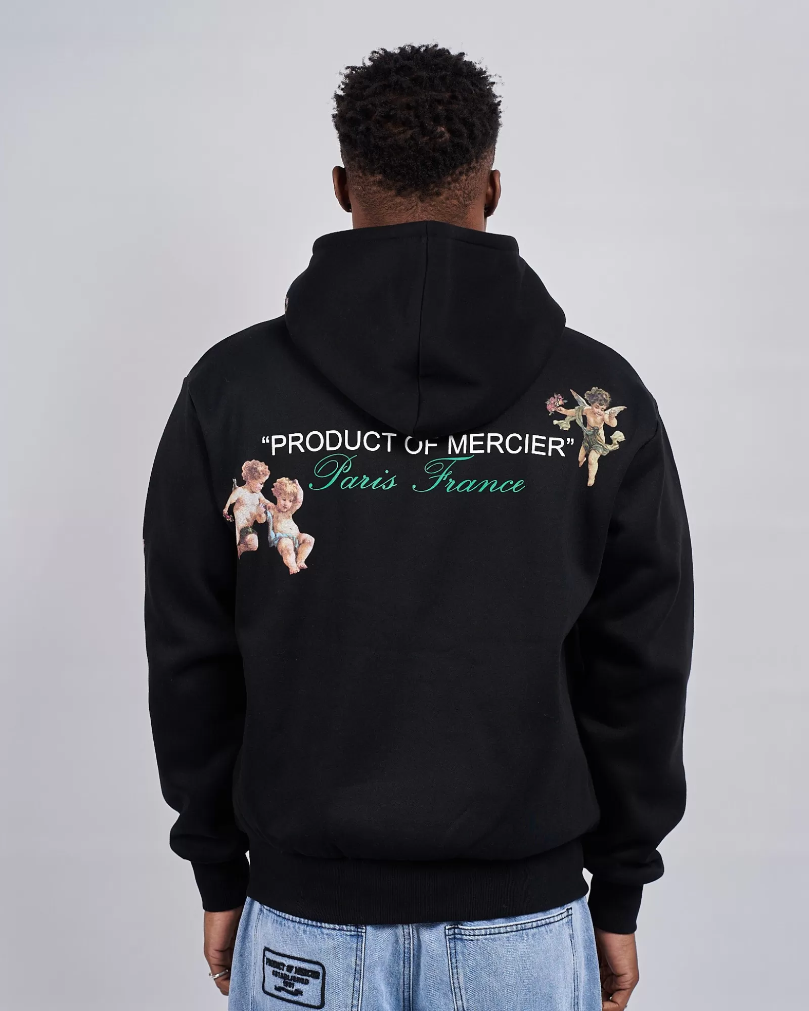 Trainingsoberteile / Hoodies>Mercier Schwarzer Angelo Produkt von Kapuzen pullover mit Reiß verschluss