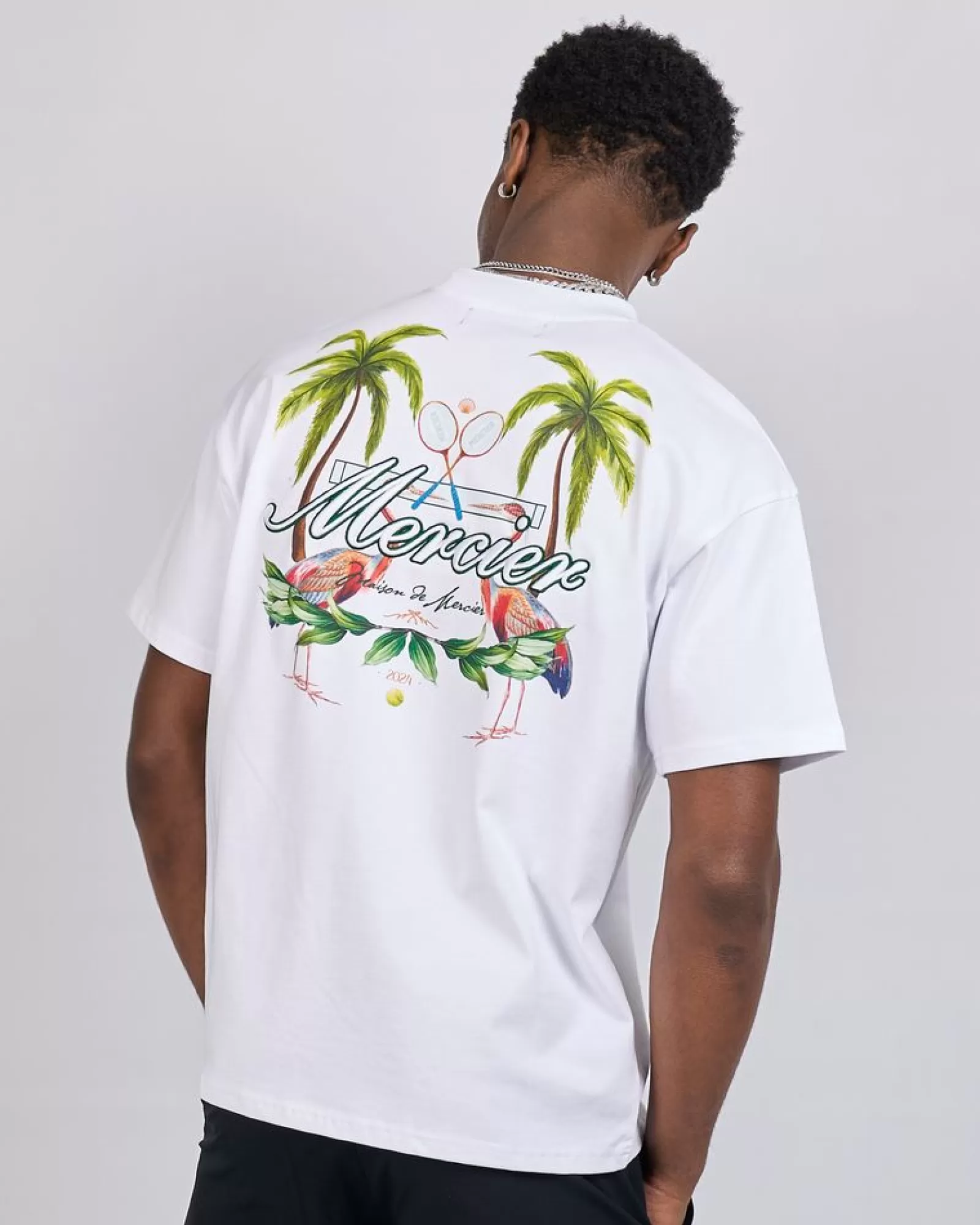 Sommersets | T-shirts>Mercier Tshirt mit weißer Palme servieren