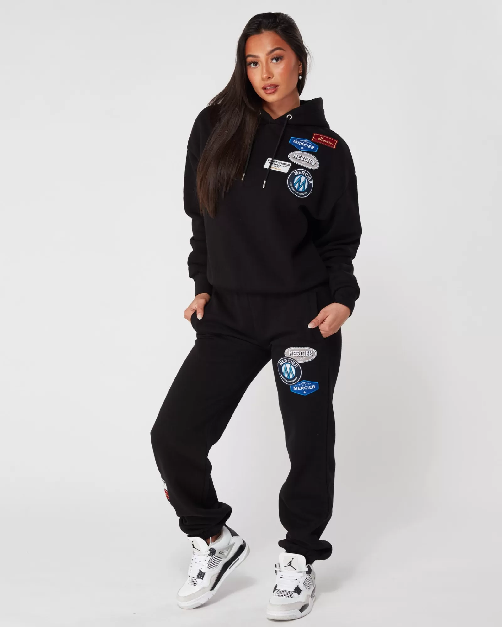 Trainingsanzüge Für Damen | Damen Bestseller>Mercier Womens UND Abzeichen Hoodie Schwarz.